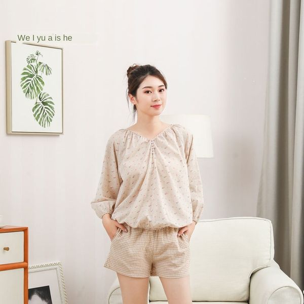 srznt weiyu aishe pajamas women's pure cotton printed household home clothes shorts home clothes clothing plaid shorts women's hou, Blue;red
srznt weiyu aishe pajamas women's pure cotton printed household home clothes shorts home clothes clothing plaid shorts women's hou, Blue;red