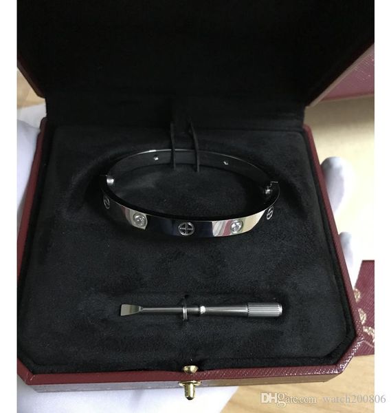 couple diamond love bracelets 18k silver rose gold love bangles women men screw screwdriver bracelet jewelry with high grade original box, Black
couple diamond love bracelets 18k silver rose gold love bangles women men screw screwdriver bracelet jewelry with high grade original box, Black