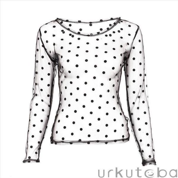 new fashion women clothes crew neck long sleeve slim sheer polka dot lady casual nightclub shirt, White
new fashion women clothes crew neck long sleeve slim sheer polka dot lady casual nightclub shirt, White