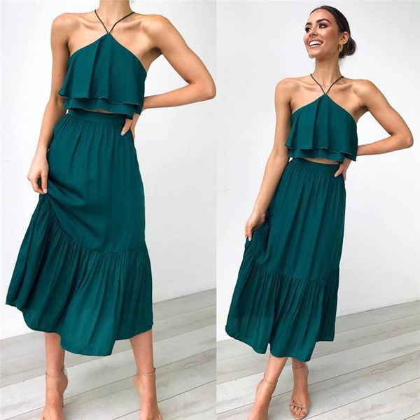 women's two-piece skirt with suspenders wrapped chest and backless sling sling in summer of 2020 101149, Gray
women's two-piece skirt with suspenders wrapped chest and backless sling sling in summer of 2020 101149, Gray