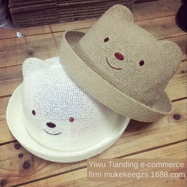 new stereo cartoon children's cute bear summer bucket bucket straw fisherman curly fisherman hat breathable baby straw hat, Blue;gray
new stereo cartoon children's cute bear summer bucket bucket straw fisherman curly fisherman hat breathable baby straw hat, Blue;gray
