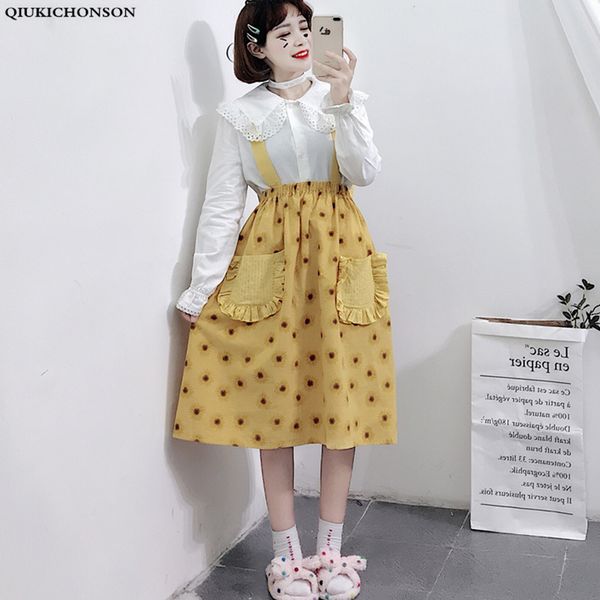sunflower print kawaii lolita suspender skirt summer women japanese soft girl teens frilly pockets long midi skirt high waist, Black
sunflower print kawaii lolita suspender skirt summer women japanese soft girl teens frilly pockets long midi skirt high waist, Black