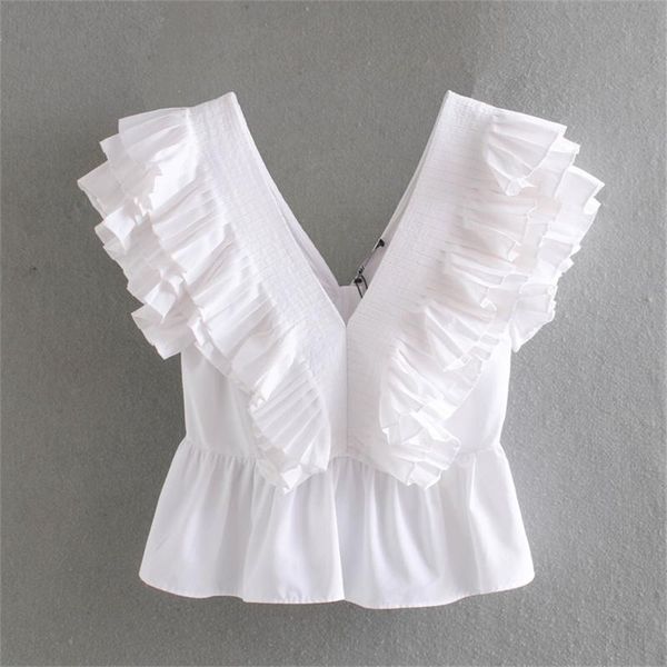 women's blouses & shirts 2021 spring white court wind sleeveless v-neck small pleated laminated frilled poplin shirt
women's blouses & shirts 2021 spring white court wind sleeveless v-neck small pleated laminated frilled poplin shirt