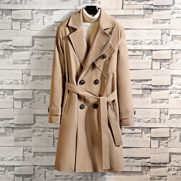 2019 autumn windbreaker coat new large size men's casual double-breasted long windbreaker type men's temperament coat fashion, Tan;black
2019 autumn windbreaker coat new large size men's casual double-breasted long windbreaker type men's temperament coat fashion, Tan;black