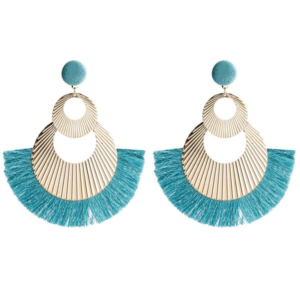 exaggerated alloy woven fan-shaped tassel earrings women's fashion autumn bohemian style, Golden
exaggerated alloy woven fan-shaped tassel earrings women's fashion autumn bohemian style, Golden