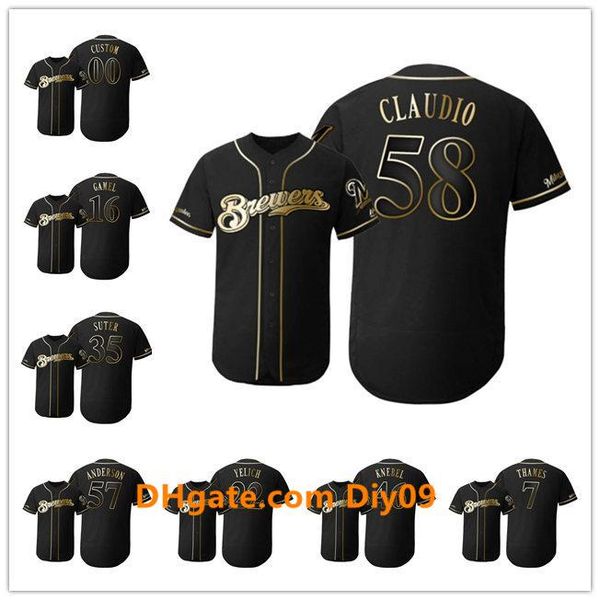 2019 golden edition milwaukee brewers men women youth 71 josh hader 22 christian yelich flex base baseball jersey, Black
2019 golden edition milwaukee brewers men women youth 71 josh hader 22 christian yelich flex base baseball jersey, Black
