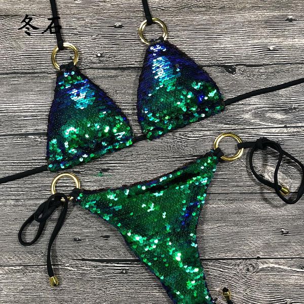 women's swimwear solid bikini swimsuit halter bathing suit women bling sequin set beach wear drop monokini glitter, White;black
women's swimwear solid bikini swimsuit halter bathing suit women bling sequin set beach wear drop monokini glitter, White;black