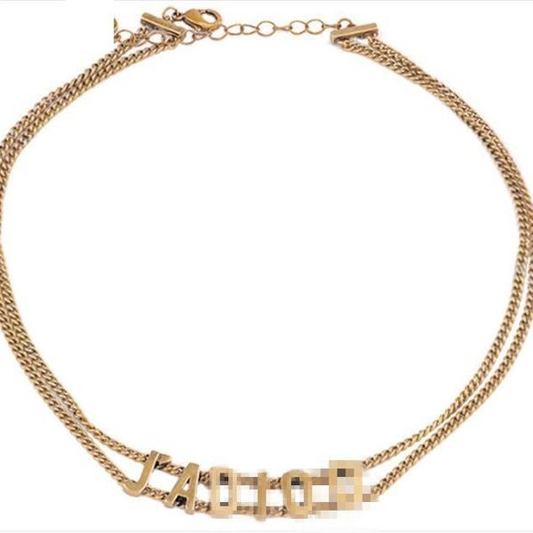 2020 new retro necklace designer double chain letter bracelet luxury temperament clavicle necklace ing, Gray
2020 new retro necklace designer double chain letter bracelet luxury temperament clavicle necklace ing, Gray