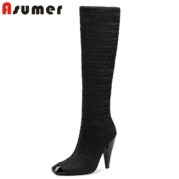 asumer 2020 knee high boots women square toe autumn winter high heel party shoes european style long boots woman, Black
asumer 2020 knee high boots women square toe autumn winter high heel party shoes european style long boots woman, Black