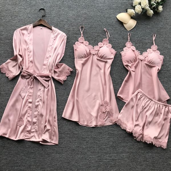 griv2 female four-piece home clothes pajamas four-piece set korean style sling pajamas female household clothes with chest pad thin ni, Blue;red
griv2 female four-piece home clothes pajamas four-piece set korean style sling pajamas female household clothes with chest pad thin ni, Blue;red