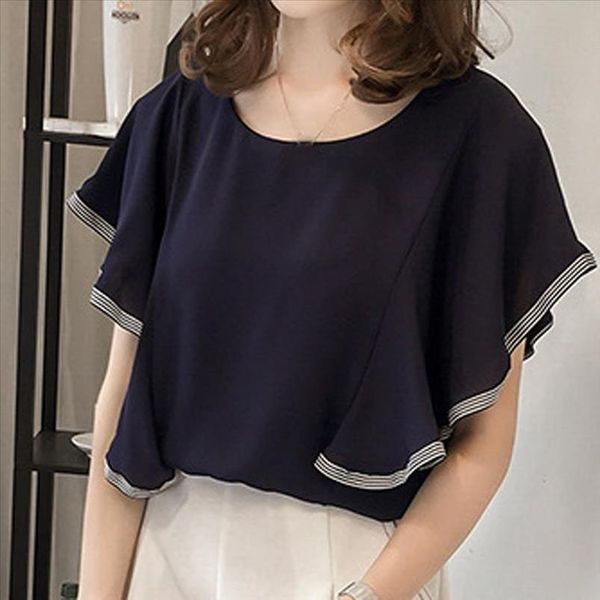 new arrival chiffon blouse women summer short sleeve lotus sleeve o neck stripe stitching ladies shirt blouse plus size 4xl, White
new arrival chiffon blouse women summer short sleeve lotus sleeve o neck stripe stitching ladies shirt blouse plus size 4xl, White