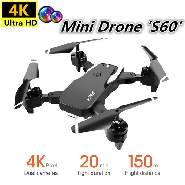 s60 mini drone 4k 2.4ghz quadcopter with wifi fpv dual camera foldable dron 20 mins flight time helicopter toy vs e58 e68 e59
s60 mini drone 4k 2.4ghz quadcopter with wifi fpv dual camera foldable dron 20 mins flight time helicopter toy vs e58 e68 e59