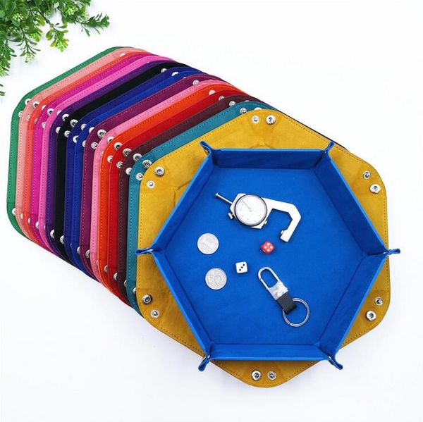 hexagonal deskstorage box foldable dice plate tray 14 color pu leather flannel storage tary kitchen table six corners
hexagonal deskstorage box foldable dice plate tray 14 color pu leather flannel storage tary kitchen table six corners