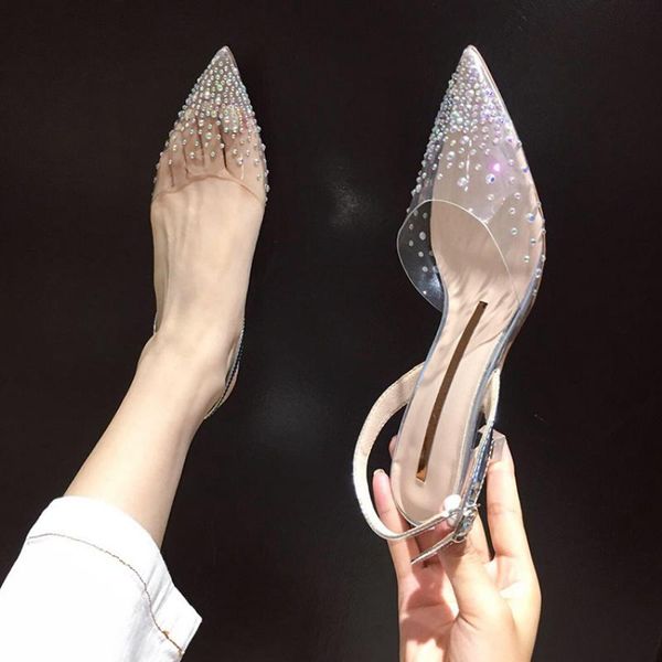 2020 sandals women pointed clear crystal cup high heel stilettos pumps summer shoes peep toe women pumps size 40, Black
2020 sandals women pointed clear crystal cup high heel stilettos pumps summer shoes peep toe women pumps size 40, Black