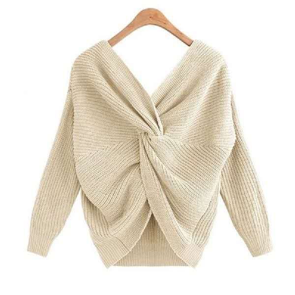 women's slim v-neck l leaky back fashion bottoming shirt, autumn and winter quality knitted shirt sweater, women's designer luxury, White;black
women's slim v-neck l leaky back fashion bottoming shirt, autumn and winter quality knitted shirt sweater, women's designer luxury, White;black