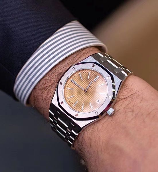 royal oak 15202 ultra thin "champagne gold" case thickness: ultra thin 8.5mm, 41mm diameter equipped with 15202 custom movement hi, Slivery;brown
royal oak 15202 ultra thin "champagne gold" case thickness: ultra thin 8.5mm, 41mm diameter equipped with 15202 custom movement hi, Slivery;brown
