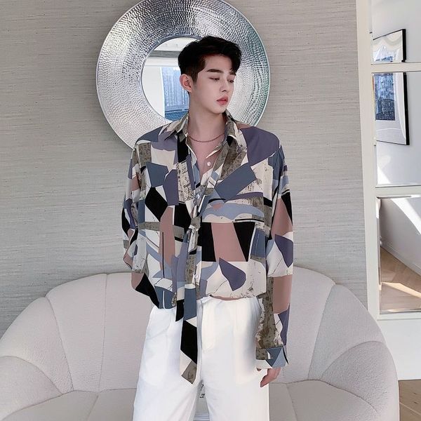 men's long-sleeved shirt 2020 spring and summer new stitching printing retro long-sleeved shirt young fashion men's clothing, White;black
men's long-sleeved shirt 2020 spring and summer new stitching printing retro long-sleeved shirt young fashion men's clothing, White;black