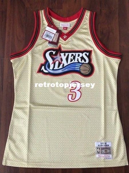 sewn allen iverson #3 gold jersey 1997-98 rare mitchell and ness retro shirt size xs-6xl mens basketball jerseys ncaa, Gray
sewn allen iverson #3 gold jersey 1997-98 rare mitchell and ness retro shirt size xs-6xl mens basketball jerseys ncaa, Gray