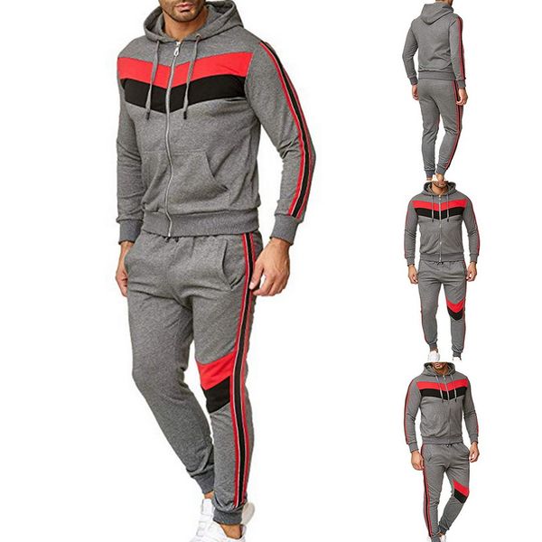 men colorblock sports suit two pieces set men's zipper hoodie sweatshirt pants tracksuit sportswear outfit, White;black
men colorblock sports suit two pieces set men's zipper hoodie sweatshirt pants tracksuit sportswear outfit, White;black