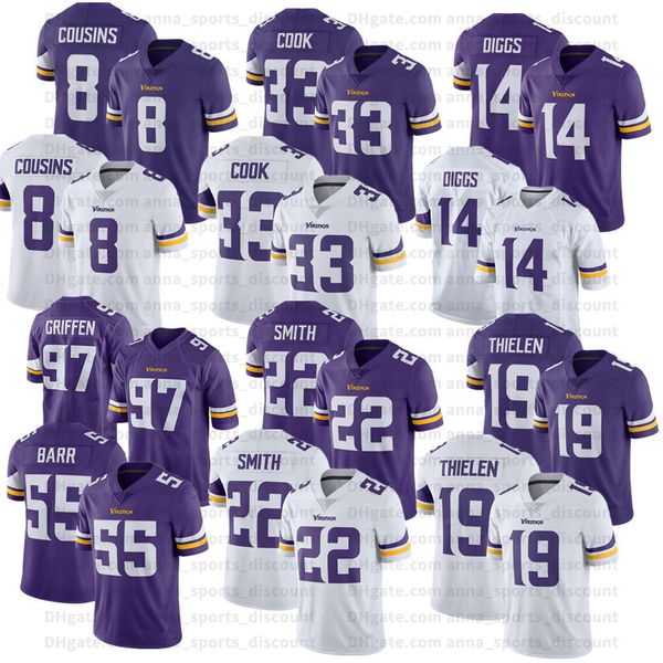 2020 american football team uniform vikings 19 thielen 33 cook 8 14 55 custom series breathable quick dry casual sports t-shirt, Black;gray
2020 american football team uniform vikings 19 thielen 33 cook 8 14 55 custom series breathable quick dry casual sports t-shirt, Black;gray
