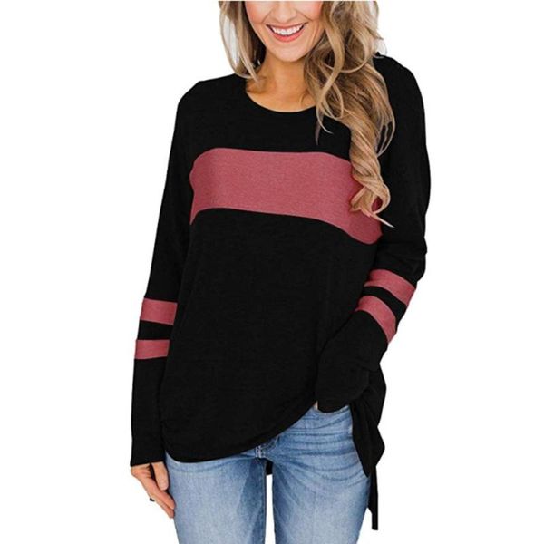 women's blouse color block long sleeve pullover round blouses neck side split high low tunic elegant ladies girls 801, White
women's blouse color block long sleeve pullover round blouses neck side split high low tunic elegant ladies girls 801, White