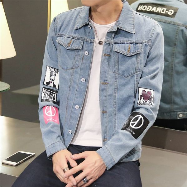 new men's casual denim jacket men's fashion korean style denim jacket slim fashion, Black;brown
new men's casual denim jacket men's fashion korean style denim jacket slim fashion, Black;brown
