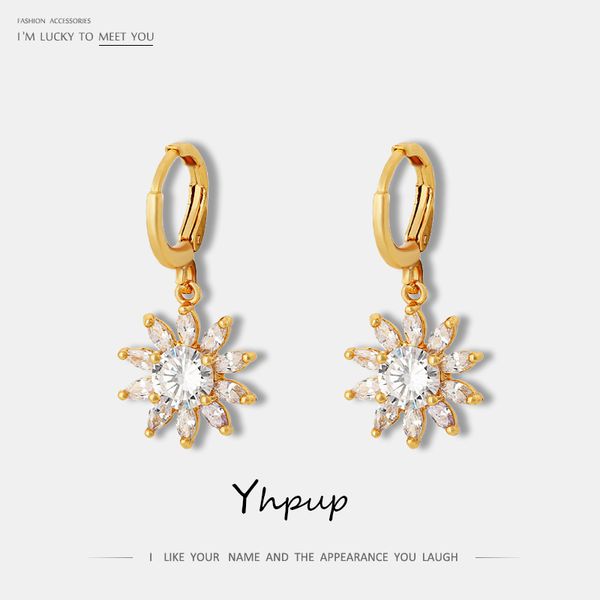 yhpup 14 k golden dangle earrings 2020 copper luxury cubic zirconia flower statement fancy earrings shining charm wedding gift, Silver
yhpup 14 k golden dangle earrings 2020 copper luxury cubic zirconia flower statement fancy earrings shining charm wedding gift, Silver