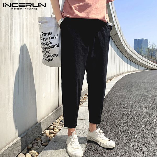 men's pants incerun men vintage solid cotton joggers leisure pantalones ankle length trousers man fashion drawstring harem s-5xl, Black
men's pants incerun men vintage solid cotton joggers leisure pantalones ankle length trousers man fashion drawstring harem s-5xl, Black