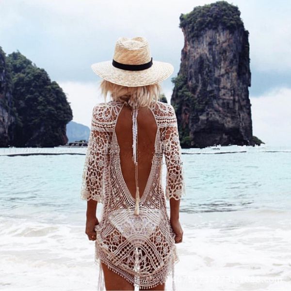 overseas beach holiday dress sunscreen sunscreen clothes clothes hollow lace crocheted unbacked dress bikini blouse, Black
overseas beach holiday dress sunscreen sunscreen clothes clothes hollow lace crocheted unbacked dress bikini blouse, Black