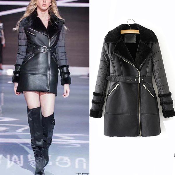 2020 pu leather long jacket 2020 winter women slim belt pu leather windbreaker trench coat female warm outerwear, Black
2020 pu leather long jacket 2020 winter women slim belt pu leather windbreaker trench coat female warm outerwear, Black