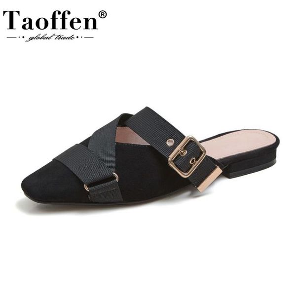 taoffen women sandals shoes fashion real genuine leather slippers square toe metal buckle thick low heels footwear size 33-43, Black
taoffen women sandals shoes fashion real genuine leather slippers square toe metal buckle thick low heels footwear size 33-43, Black