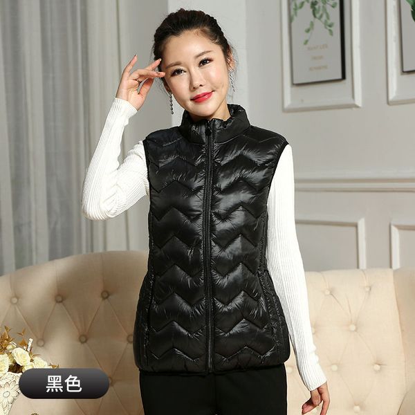 2020 new middle age women winter down cotton ultralight solid vest female outwear stand collar sleeveless short waistcoat a25, Black;white
2020 new middle age women winter down cotton ultralight solid vest female outwear stand collar sleeveless short waistcoat a25, Black;white