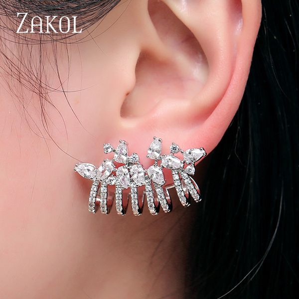 stud zakol luxury trendy brand brincos cubic zircon white color flower jacket earrings for women girl christmas gift jewelry fsep680, Golden;silver
stud zakol luxury trendy brand brincos cubic zircon white color flower jacket earrings for women girl christmas gift jewelry fsep680, Golden;silver