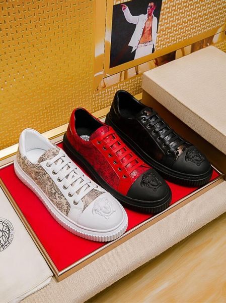 2020a limited edition leather embroidered medusa stitching men's low-lace-up casual shoes, fashionable and versatile sneakers,size, Black
2020a limited edition leather embroidered medusa stitching men's low-lace-up casual shoes, fashionable and versatile sneakers,size, Black