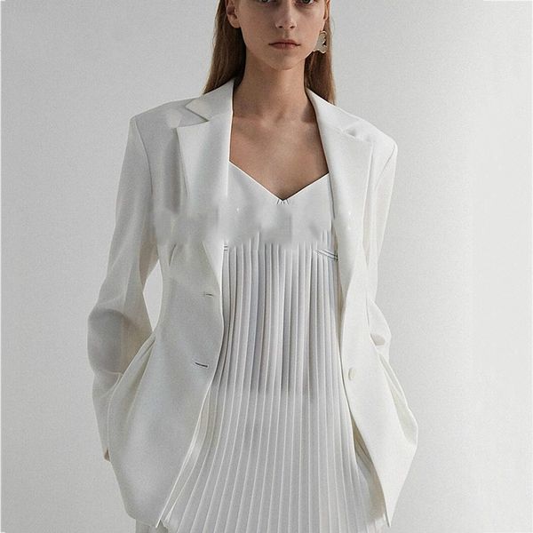 2020 new summer and autumn fashion women clothes double breasted white single blazer female wn k270, White;black
2020 new summer and autumn fashion women clothes double breasted white single blazer female wn k270, White;black