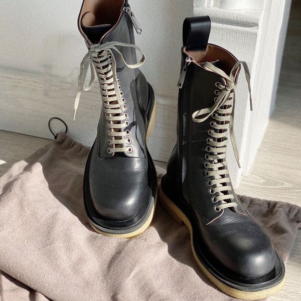 black leather mid calf boots women lace up boots thich sole zipper shoes fashion brand designer new shoes
black leather mid calf boots women lace up boots thich sole zipper shoes fashion brand designer new shoes