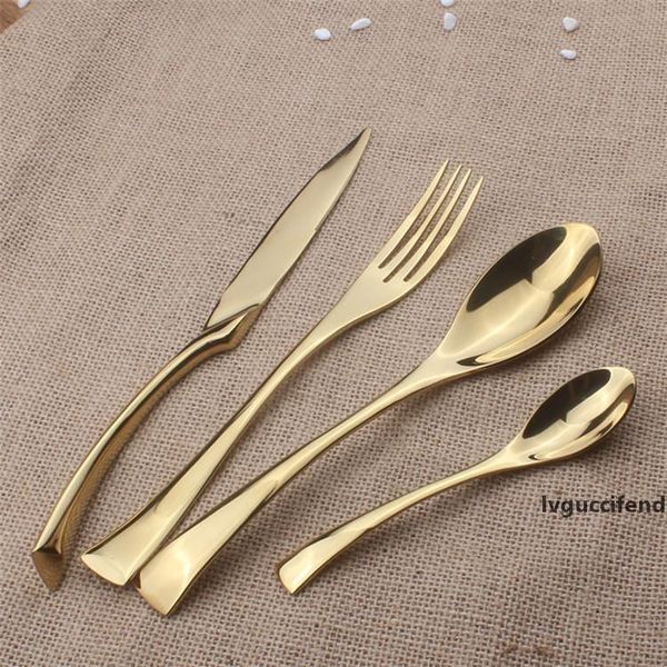 4pcs wedding gold tableware set gold knife fork spoon set stainless steel glossy gold flatware set
4pcs wedding gold tableware set gold knife fork spoon set stainless steel glossy gold flatware set