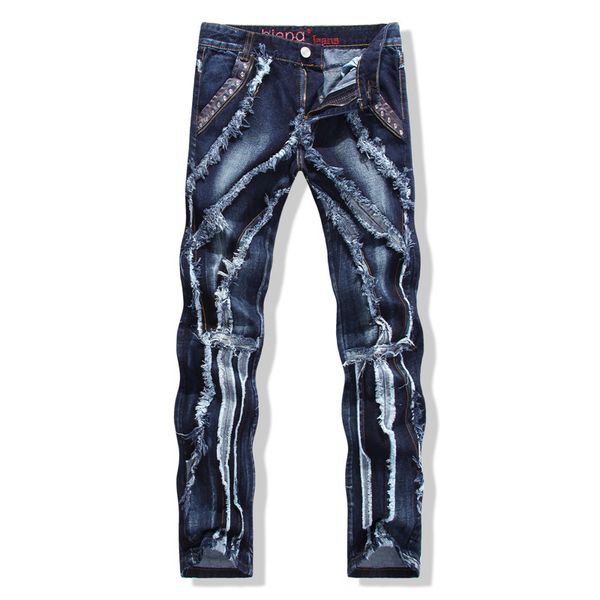 european punk style mens jeans denim jeans men slim denim trousers button blue hole pencil pants for men
european punk style mens jeans denim jeans men slim denim trousers button blue hole pencil pants for men