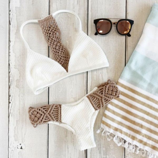 2020 knitted bikini set women summer khaki swimwear bikini set push up low waist bra bathing suit swimsuit hollow out, White;black
2020 knitted bikini set women summer khaki swimwear bikini set push up low waist bra bathing suit swimsuit hollow out, White;black