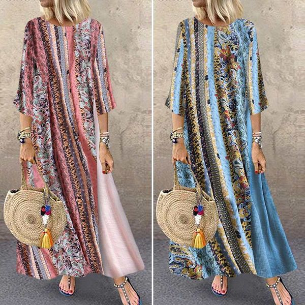plus size printed maxi dress women's summer sundress 2020 zanzea vintage casual patchwork striped vestidos female o neck robe, Black;gray
plus size printed maxi dress women's summer sundress 2020 zanzea vintage casual patchwork striped vestidos female o neck robe, Black;gray