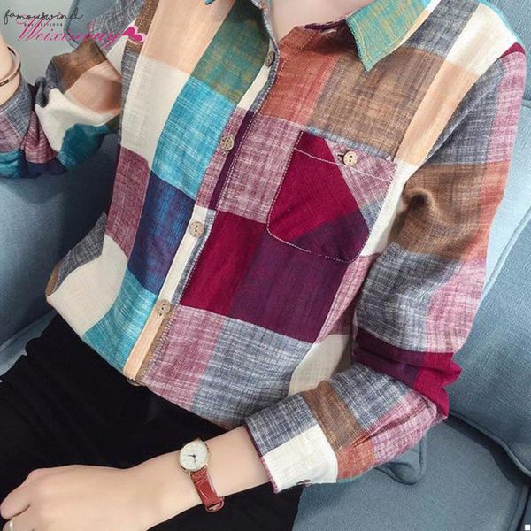 women casual cotton slim long sleeve plaid shirt women blouse chemise femme ladies fashion turn down collar blouses shirts, White
women casual cotton slim long sleeve plaid shirt women blouse chemise femme ladies fashion turn down collar blouses shirts, White
