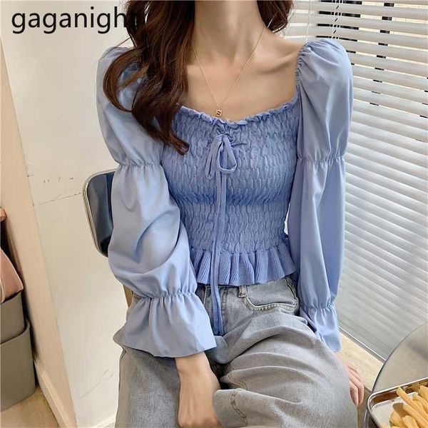 gaganight sweet women ruffle cropped blouse fashion shirt lady spring autumn stretchy solid slim blusa chic korean short shirts, White
gaganight sweet women ruffle cropped blouse fashion shirt lady spring autumn stretchy solid slim blusa chic korean short shirts, White