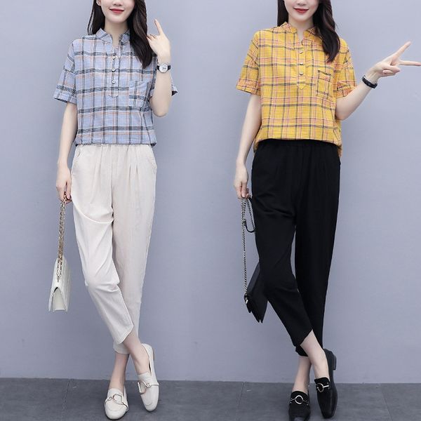large size women's suit 2020 new fashion korean style loose plaid two-piece casual pants casual pants set, Gray
large size women's suit 2020 new fashion korean style loose plaid two-piece casual pants casual pants set, Gray