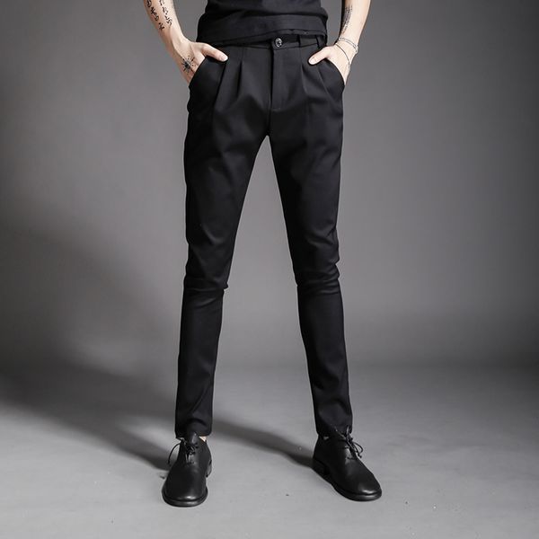 men's pants spring and autumn harem british long trendy feet stretch slim casual suit, Black
men's pants spring and autumn harem british long trendy feet stretch slim casual suit, Black