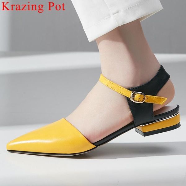krazing pot full grain leather pointed toe buckle strap slingback women sandals low heels campus preppy style party shoes l4f1, Black
krazing pot full grain leather pointed toe buckle strap slingback women sandals low heels campus preppy style party shoes l4f1, Black