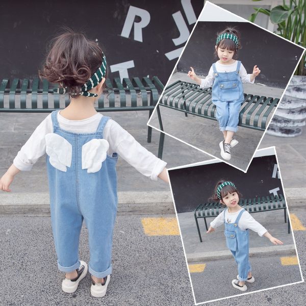 2019 new cute girls' autumn pants wings denim belt children's panty panty pants children's clothing, Blue
2019 new cute girls' autumn pants wings denim belt children's panty panty pants children's clothing, Blue