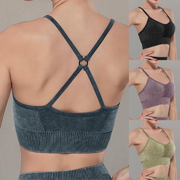 women solid color yoga bra sports bra seamless gathered push up no steel ring female workout fitness running, White;black
women solid color yoga bra sports bra seamless gathered push up no steel ring female workout fitness running, White;black