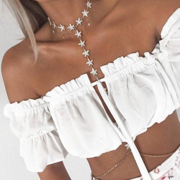 summer sexy бретелек с плеча tee топы с коротким рукавом футболки пляж твердые женщины твердые crop топы, White
summer sexy бретелек с плеча tee топы с коротким рукавом футболки пляж твердые женщины твердые crop топы, White