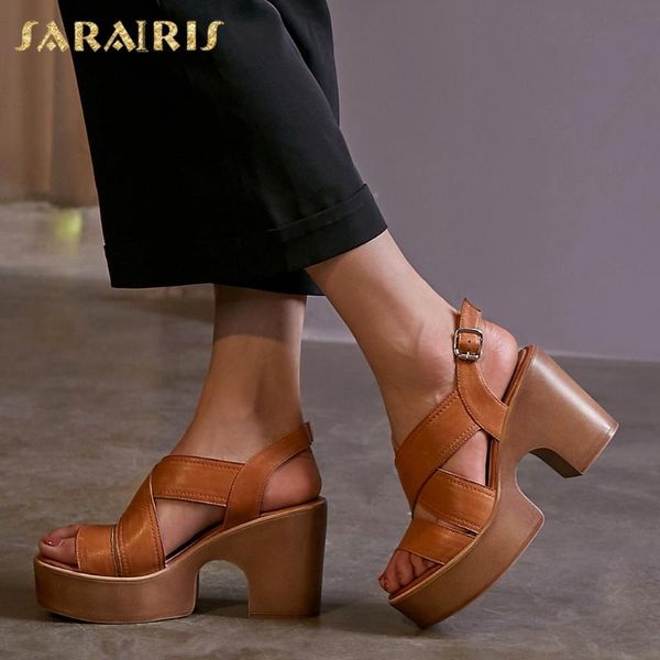 sarairis 2020 new arrivals genuine cow leather high heels summer sandals woman shoes buckle strap platform shoes lady sandals, Black
sarairis 2020 new arrivals genuine cow leather high heels summer sandals woman shoes buckle strap platform shoes lady sandals, Black