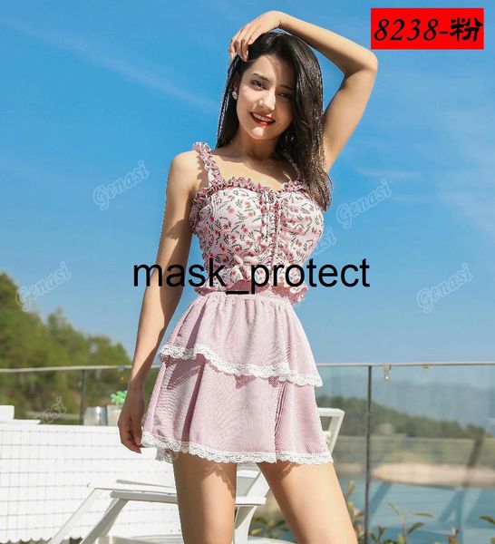 long summer dress new women's split boxer conservative slimming belly covering small chest gathering spring swimsuit, White;black
long summer dress new women's split boxer conservative slimming belly covering small chest gathering spring swimsuit, White;black